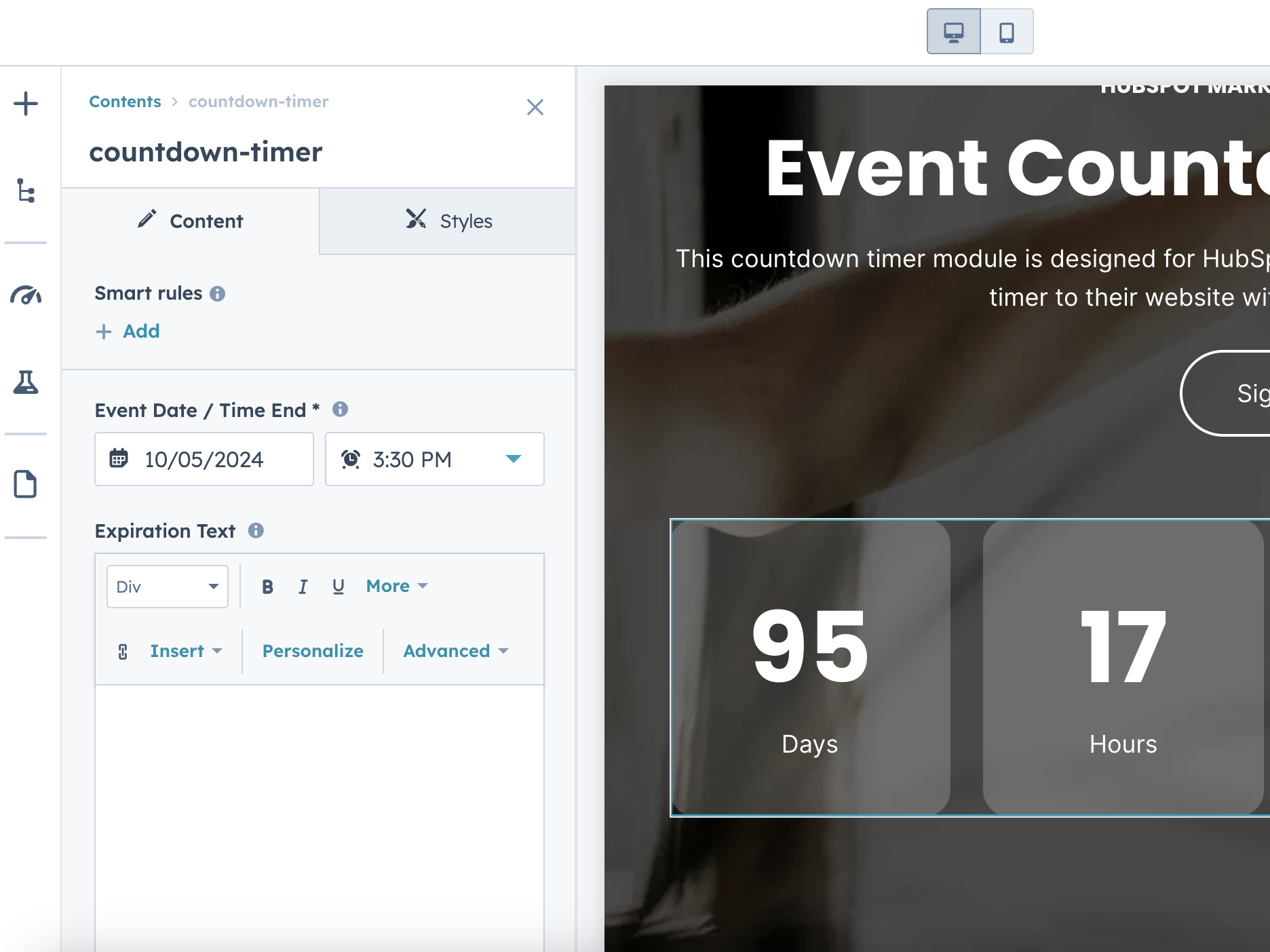 Intuitive Content Editor for Easy Configuration