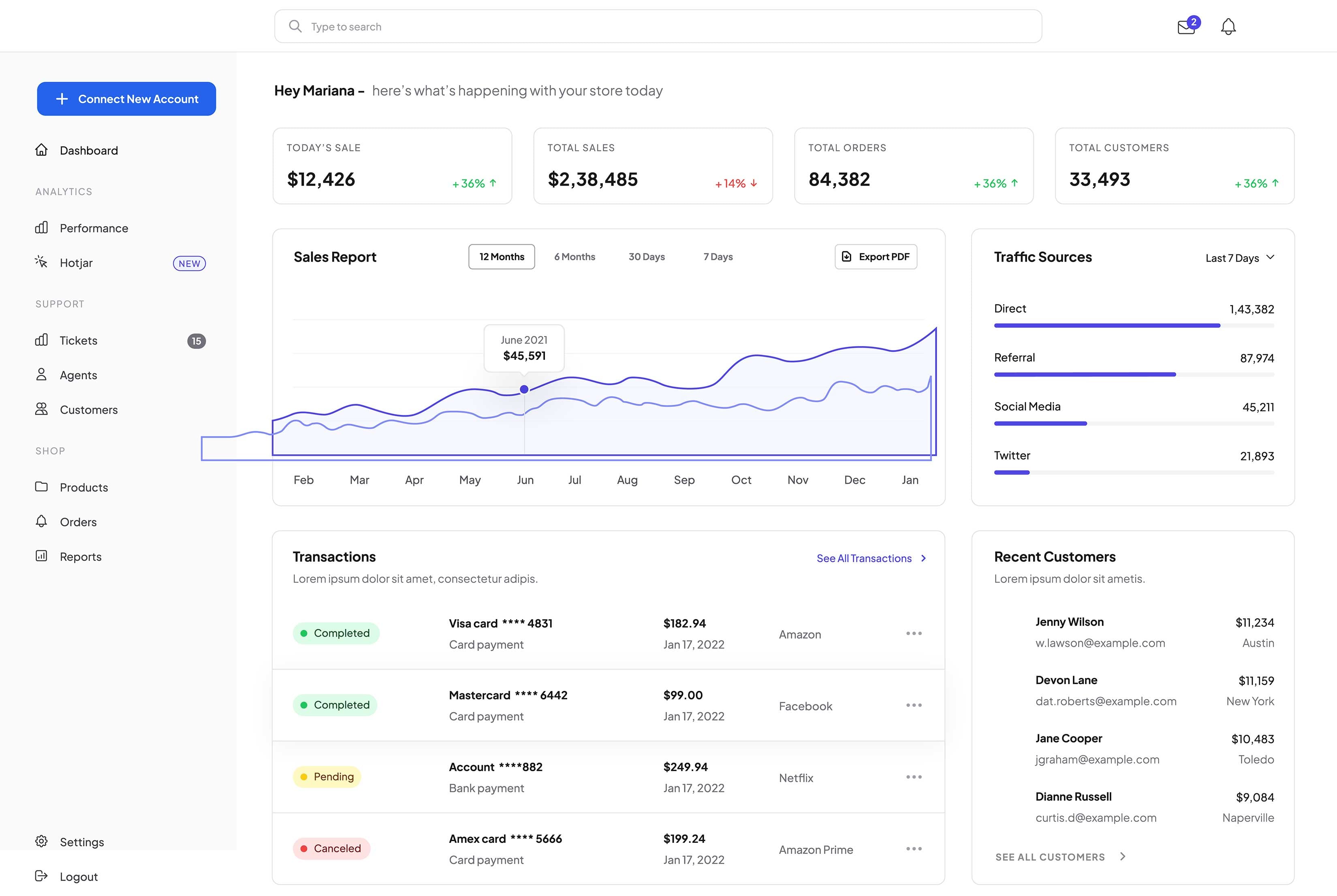SaaS product mockup
